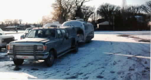 1975 Airstream- with snow and slush