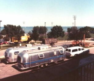 Airstream in front of Green Bay